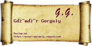 Gömör Gergely névjegykártya
